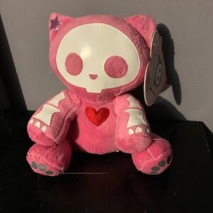 Rare Skelanimals Pink "Kit" The Cat Plush With Heart Star 8" W Tag